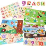 9-Pack Montessori Wooden Toddler Puzzle Set