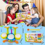 Toddler Drum Set with Microphone and Lights