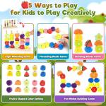 Montessori Wooden Beads Stacking Toy for Toddlers