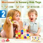Montessori Wooden Beads Stacking Toy for Toddlers
