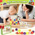 Montessori Wooden Beads Stacking Toy for Toddlers
