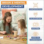 Wooden Color Sorting Sticks for Fine Motor Skills