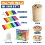 Wooden Color Sorting Sticks for Fine Motor Skills