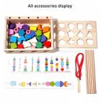Montessori 3-in-1 Wooden Beads & Stacking Toy