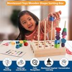 Montessori 3-in-1 Wooden Beads & Stacking Toy