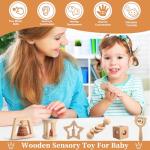 7PCS Wooden Rattles Montessori Toys for Babies
