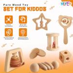 7PCS Wooden Rattles Montessori Toys for Babies