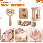 7PCS Wooden Rattles Montessori Toys for Babies