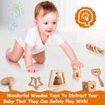 7PCS Wooden Rattles Montessori Toys for Babies
