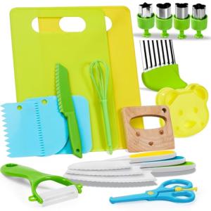 19 PCS Kids Cooking Set Montessori Kitchen Toys