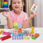 20 Pcs Stacking Wooden Number Blocks for Kids