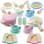 Wooden Toy Kitchen Plates and Dishes Set