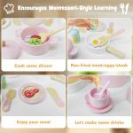 Wooden Toy Kitchen Plates and Dishes Set