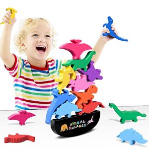 Montessori Wooden Dinosaur Stacking Toys for Toddlers