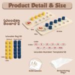 Montessori Counting Peg Board for Kids Ages 3-6