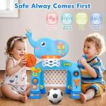 Toddler Basketball Hoop and Soccer Goal Toy