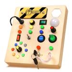 Montessori Busy Board with LED Light for Toddlers