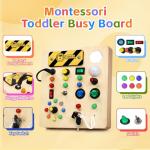 Montessori Busy Board with LED Light for Toddlers