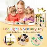 Montessori Busy Board with LED Light for Toddlers