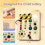 Montessori Busy Board with LED Light for Toddlers