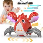 Musical Crawling Lobster Sensory Toy for Infants