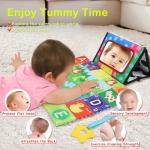 KUANGO Tummy Time Baby Mirror Toys Set