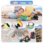 KUANGO Tummy Time Baby Mirror Toys Set
