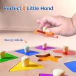 Wooden Shape Peg Puzzles for Toddlers 1-3 Years