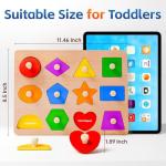 Wooden Shape Peg Puzzles for Toddlers 1-3 Years