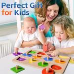 Wooden Shape Peg Puzzles for Toddlers 1-3 Years