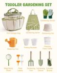 Wooden Gardening Set for Kids with Storage Bag