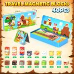 Magnetic Building Blocks in Portable Tin for Kids