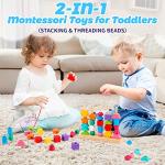 Montessori Wooden Beads Stacking and Sequencing Set