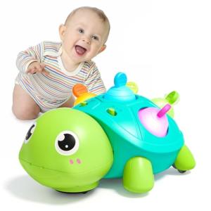 Musical Light-Up Crawling Turtle Toy for Infants