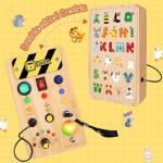 Montessori Busy Board with Color-Changing LED Lights