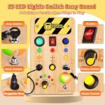 Montessori Busy Board with Color-Changing LED Lights