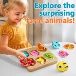 Farm Animal Wooden Puzzles for Toddlers 1-3