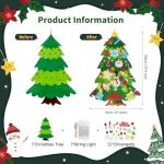 Montessori Felt Christmas Tree with Ornaments and Lights
