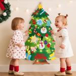Montessori Felt Christmas Tree with Ornaments and Lights