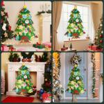 Montessori Felt Christmas Tree with Ornaments and Lights