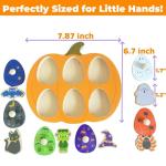 Halloween Pumpkin Wooden Peg Puzzle for Toddlers
