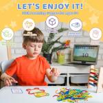 120-Piece Wooden Pattern Block Puzzle Set for Kids