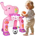 Toddler Sports Set: Basketball Hoop & Soccer Goal