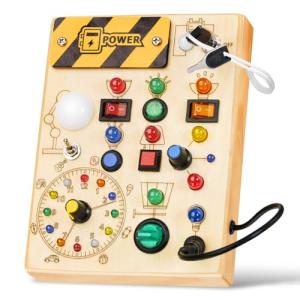 Montessori Busy Board with LED for Toddlers