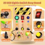 Busy Board Montessori Toy with LED Lights