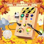 Busy Board Montessori Toy with LED Lights