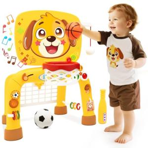 Toddler Basketball Hoop and Soccer Goal Toy