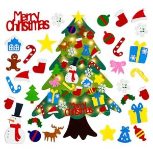 Felt Christmas Tree Kit for Kids with Ornaments