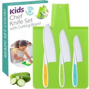 Toddler Montessori Kitchen Knife and Cutting Board Set