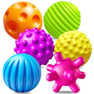 6 Pack Bright Sensory Balls for Babies 1-3